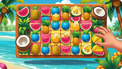 A bright and colorful match game